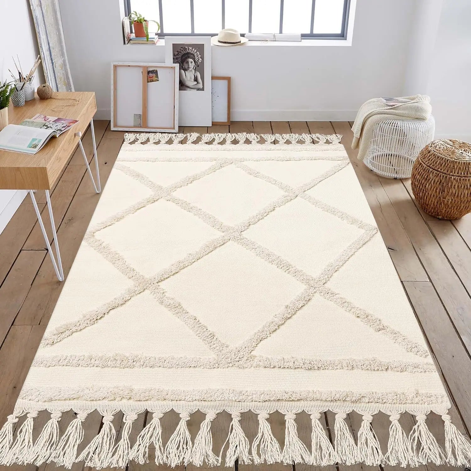 Tapis tufté en coton — tissé à la main (vue 7) - Nesty