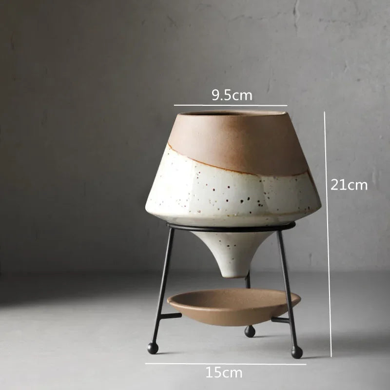 Vase en céramique bicolore — cadre en métal (vue 7) - Nesty