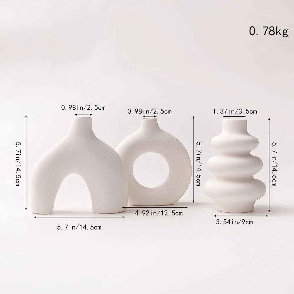 Trio de vases en céramique nordique et bohème - Nesty (vue 8)