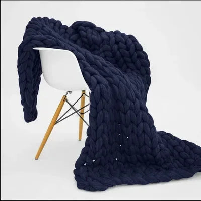 Plaid tricoté gros grain façon laine, cadeau chaleureux - Nesty (vue 13)