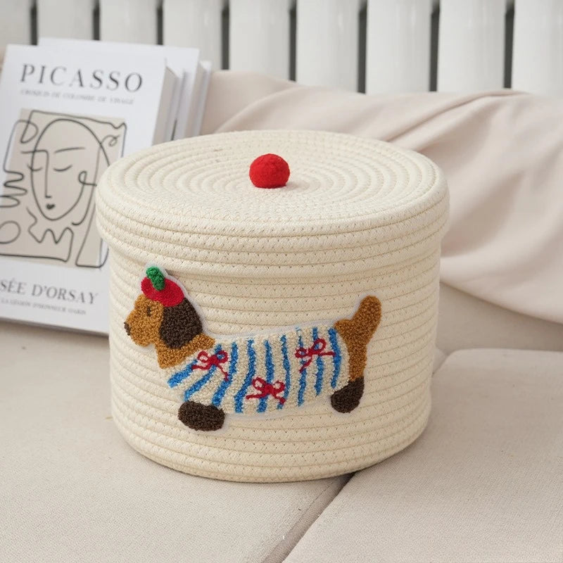 Panier de rangement pliable en corde de coton, grande capacité (vue 9) - Nesty