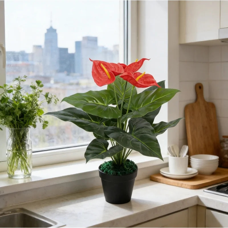 Plante artificielle décorative à fleurs, 45 cm avec éclairage - Nesty (vue 8)