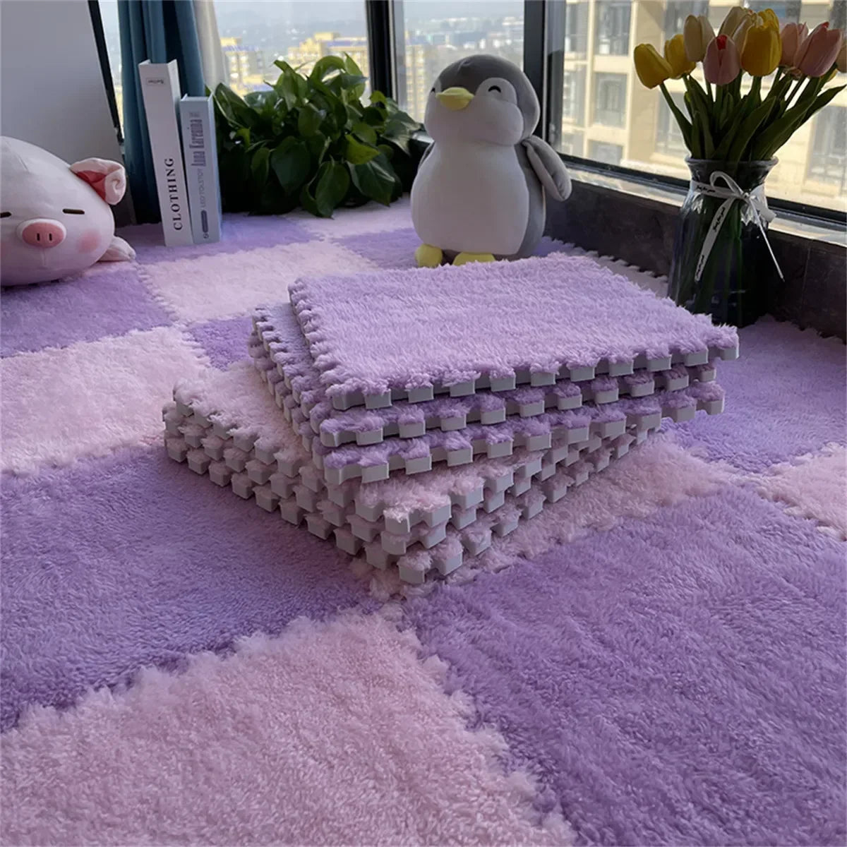 Tapis puzzle moelleux pour enfant — dalles à assembler (vue 7) - Nesty