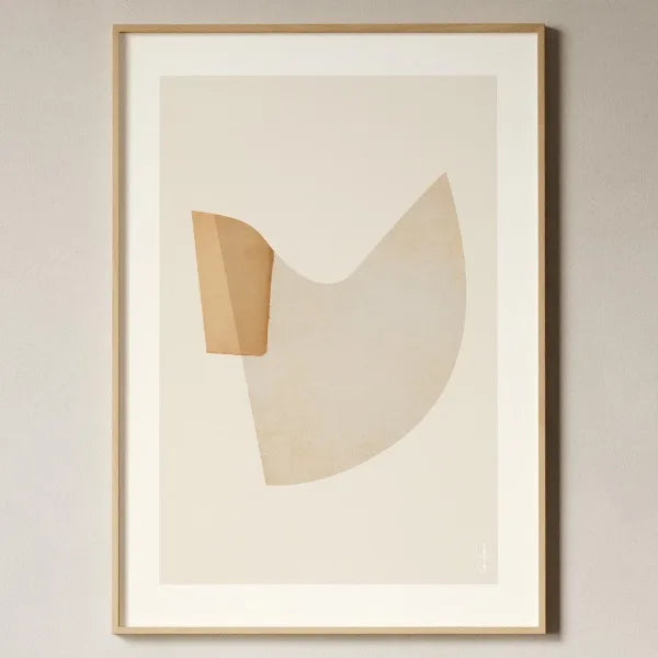 Toile imprimée géométrique texturée — art mural minimaliste beige - Nesty (vue 22)