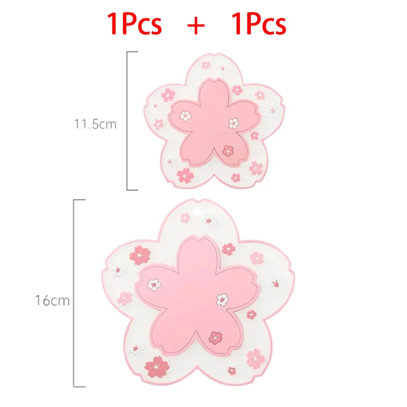 Dessous de verre en silicone fleurs de cerisier, coloris rose (vue 8) - Nesty