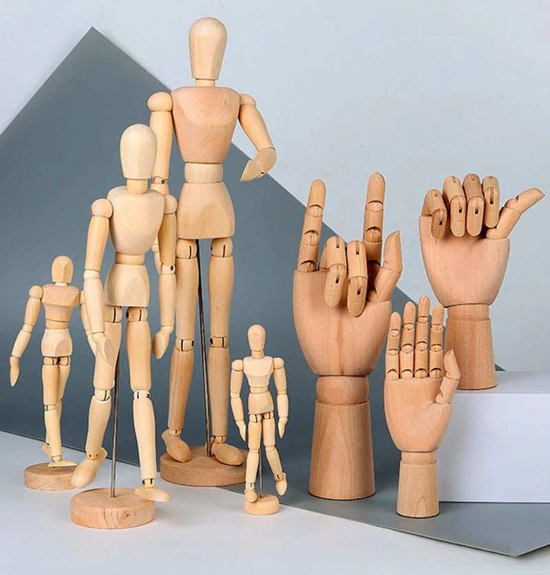 Figurine articulée en bois — silhouette d'artiste - Nesty (vue 2)