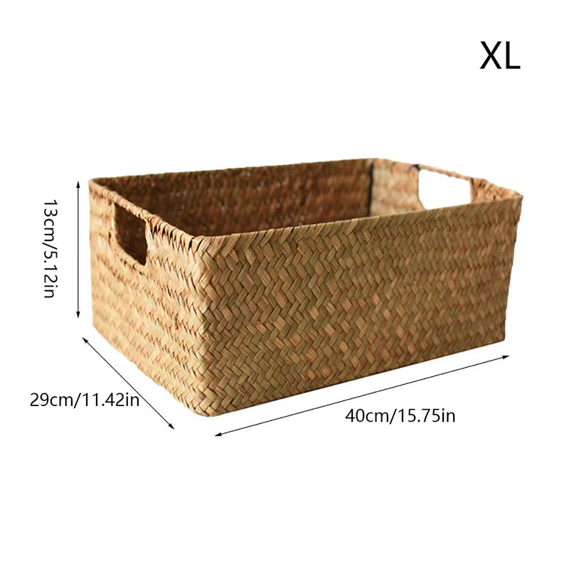 Grand panier tressé en jonc de mer naturel pour cuisine - Nesty (vue 7)