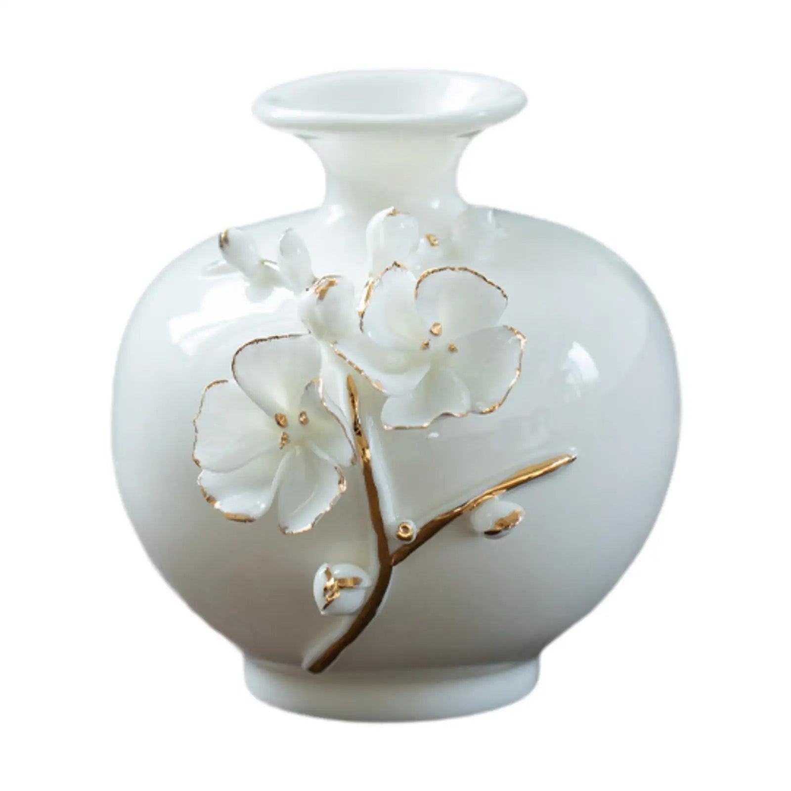 Vase en céramique peint à la main — finition liseré doré (vue 10) - Nesty