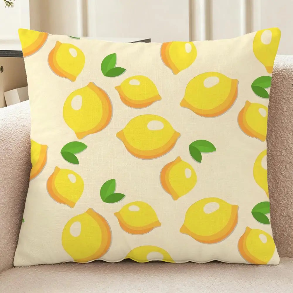 Housse de coussin en lin imitation Nesty - Jaune citron, style léger (vue 7)