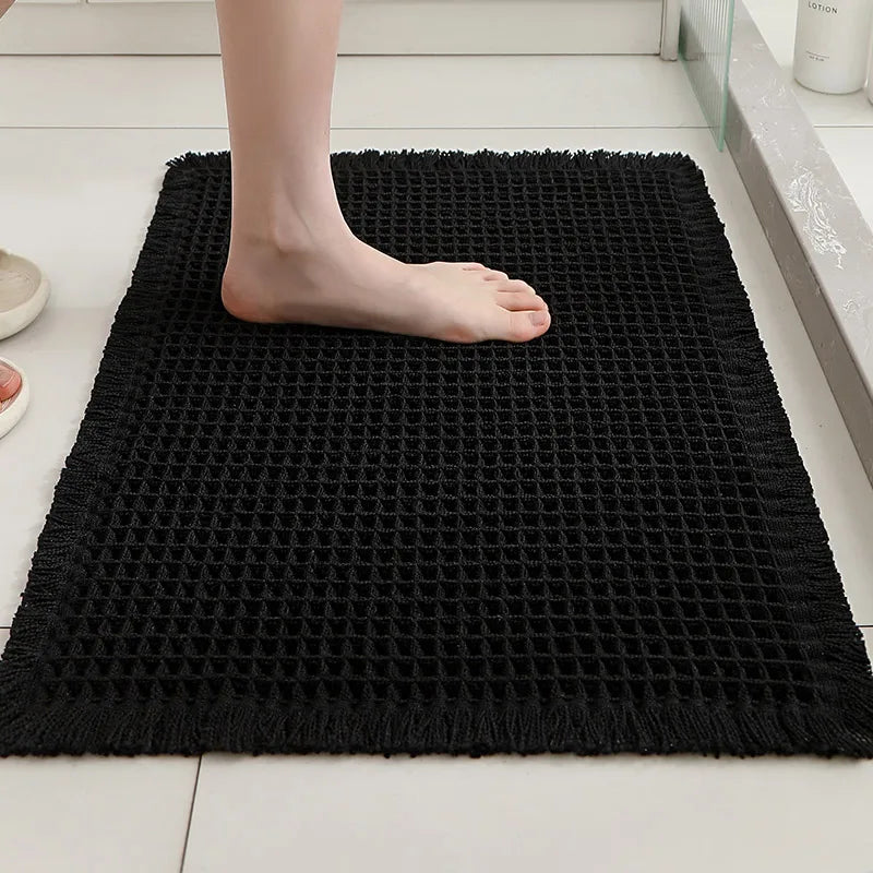 Tapis de bain gaufré à pompons Nesty - Absorbant et antidérapant (vue 12)