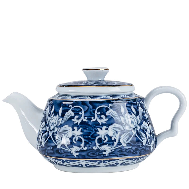 Théière artisanale en porcelaine bleu et blanc, 200 ml - Nesty (vue 10)
