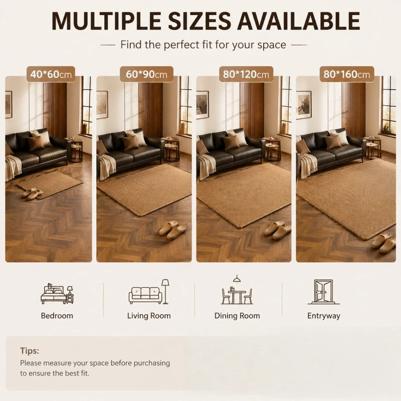 Tapis effet sisal tressé, antidérapant pour entrée et couloir (vue 6) - Nesty