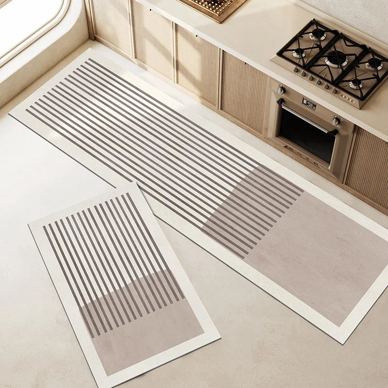 Tapis de cuisine long à rayures en diatomée (vue 9) - Nesty