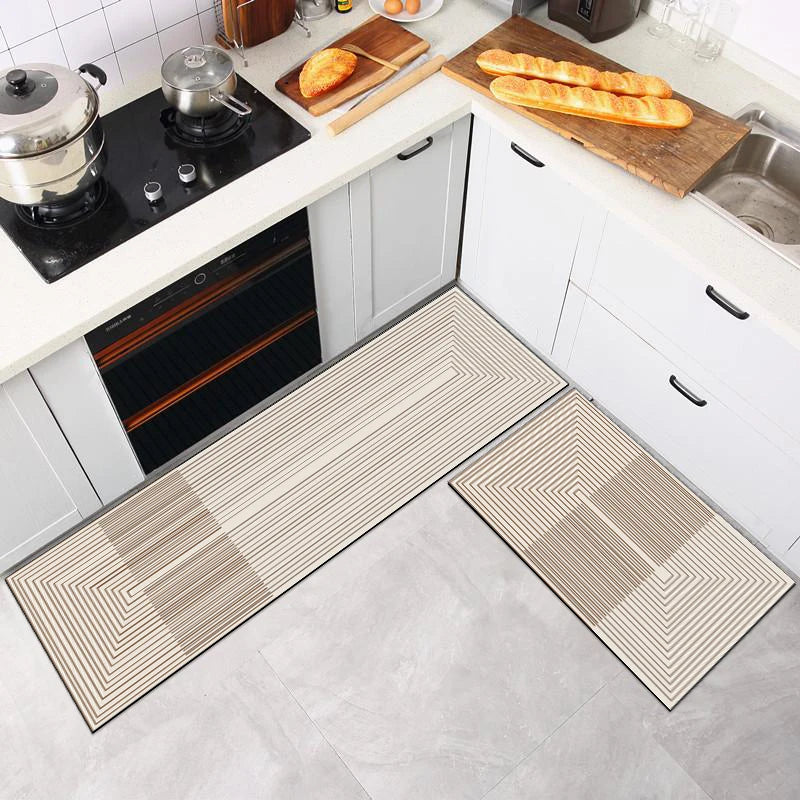 Tapis de cuisine long à rayures en diatomée (vue 5) - Nesty