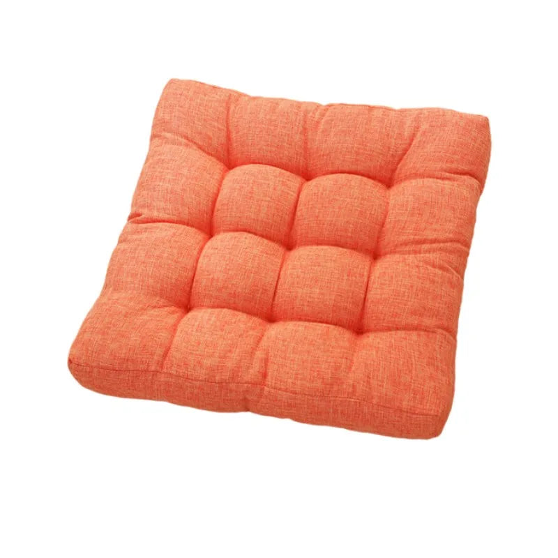 Grand coussin de sol carré tufté en lin Nesty - Esprit futon, épais (vue 7)