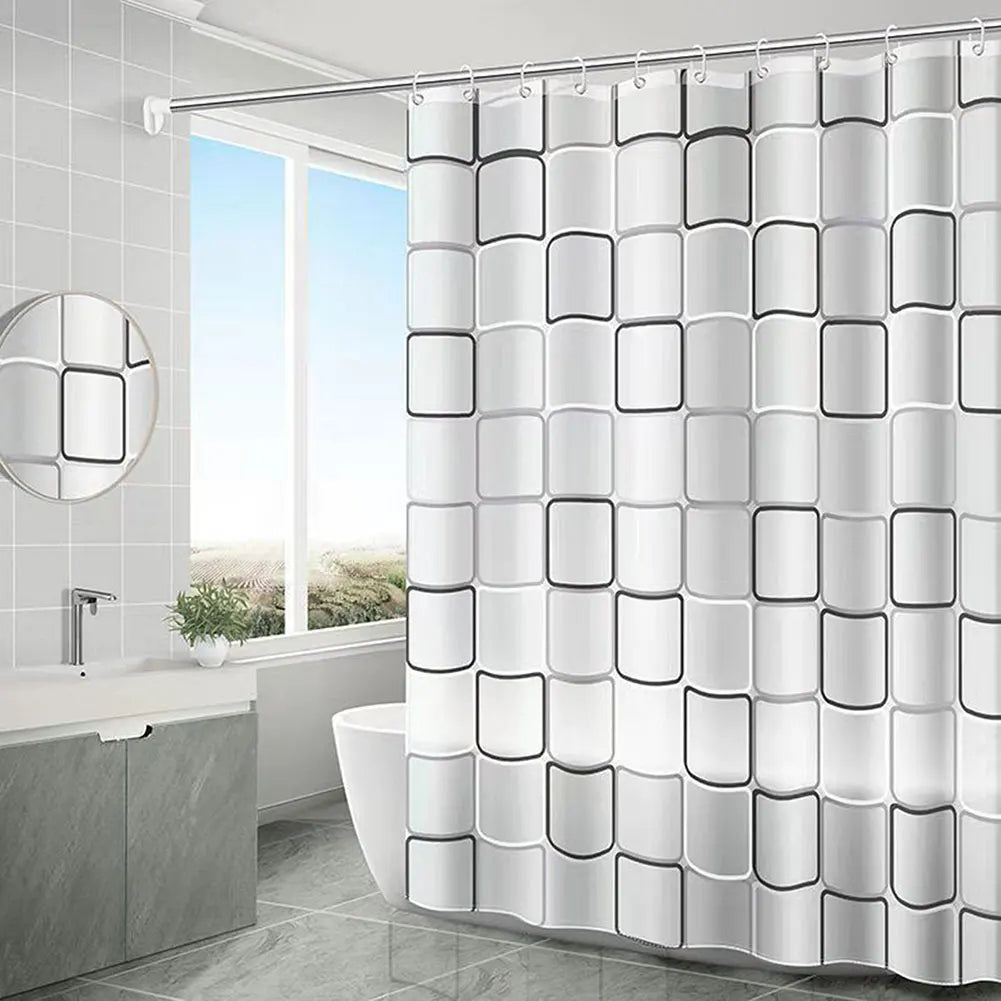 Rideau de douche en PEVA 180 x 200 cm — décoratif et imperméable - Nesty (vue 1)
