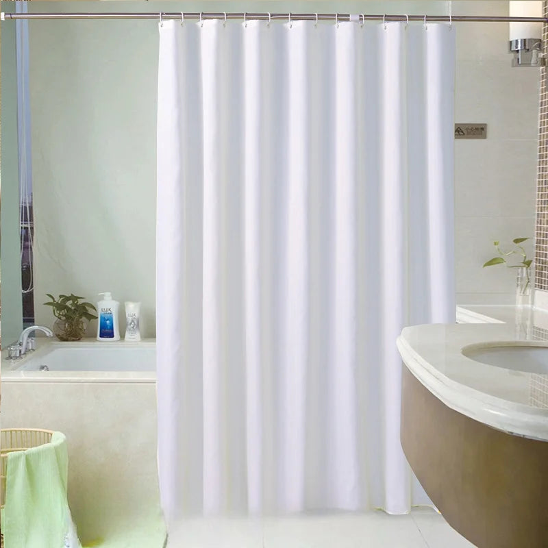 Rideau de douche uni en tissu imperméable, ambiance chaleureuse - Nesty (vue 8)