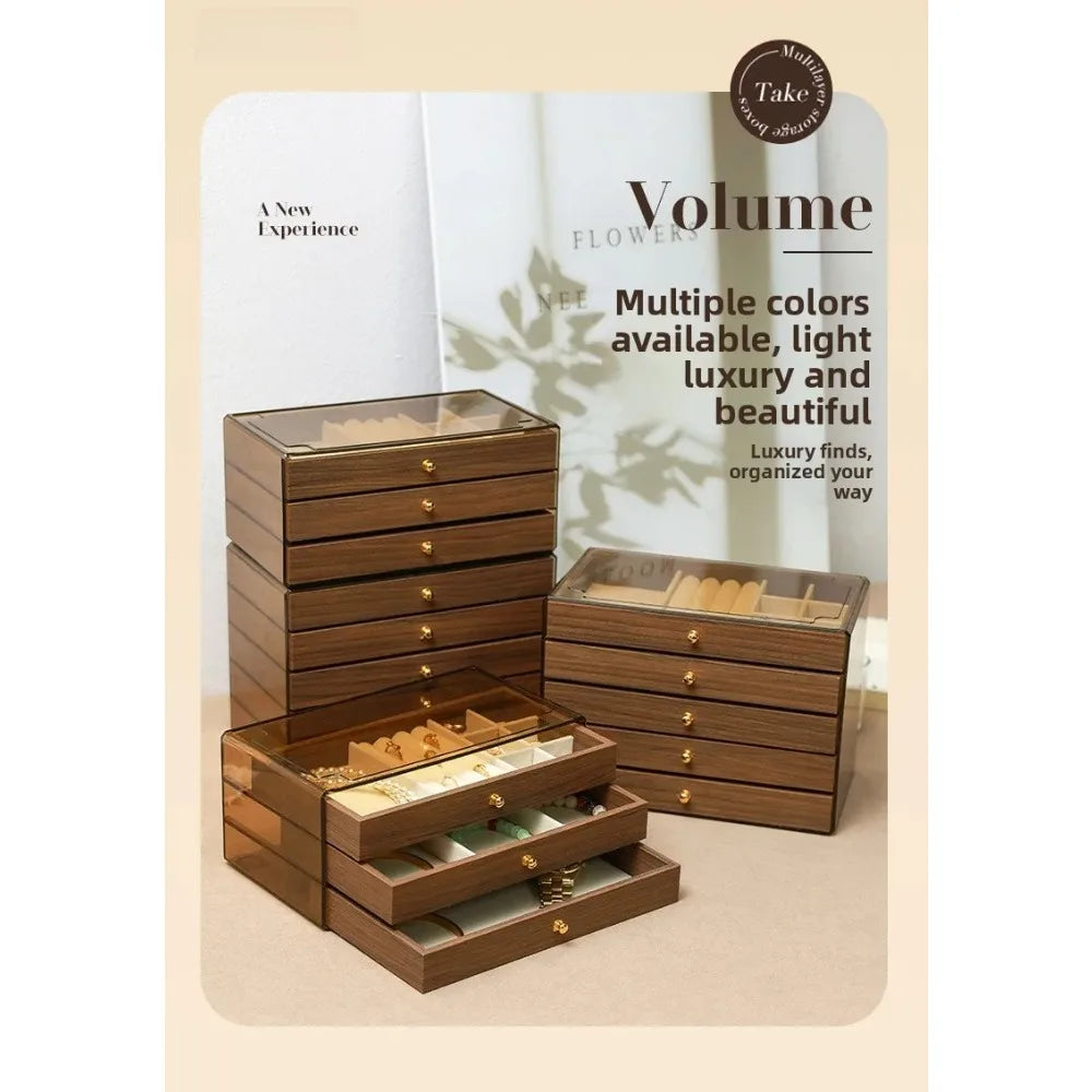 Boîte à bijoux grand format façon bois (vue 6) - Nesty