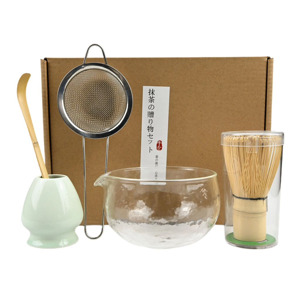 Set matcha en porcelaine, bol, fouet, cuillère et tamis - Nesty (vue 5)