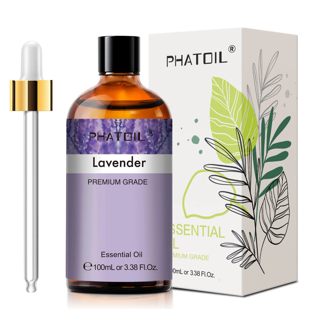 Huile essentielle eucalyptus Nesty - Flacon Lavande PHATOIL avec compte-gouttes et étui violet