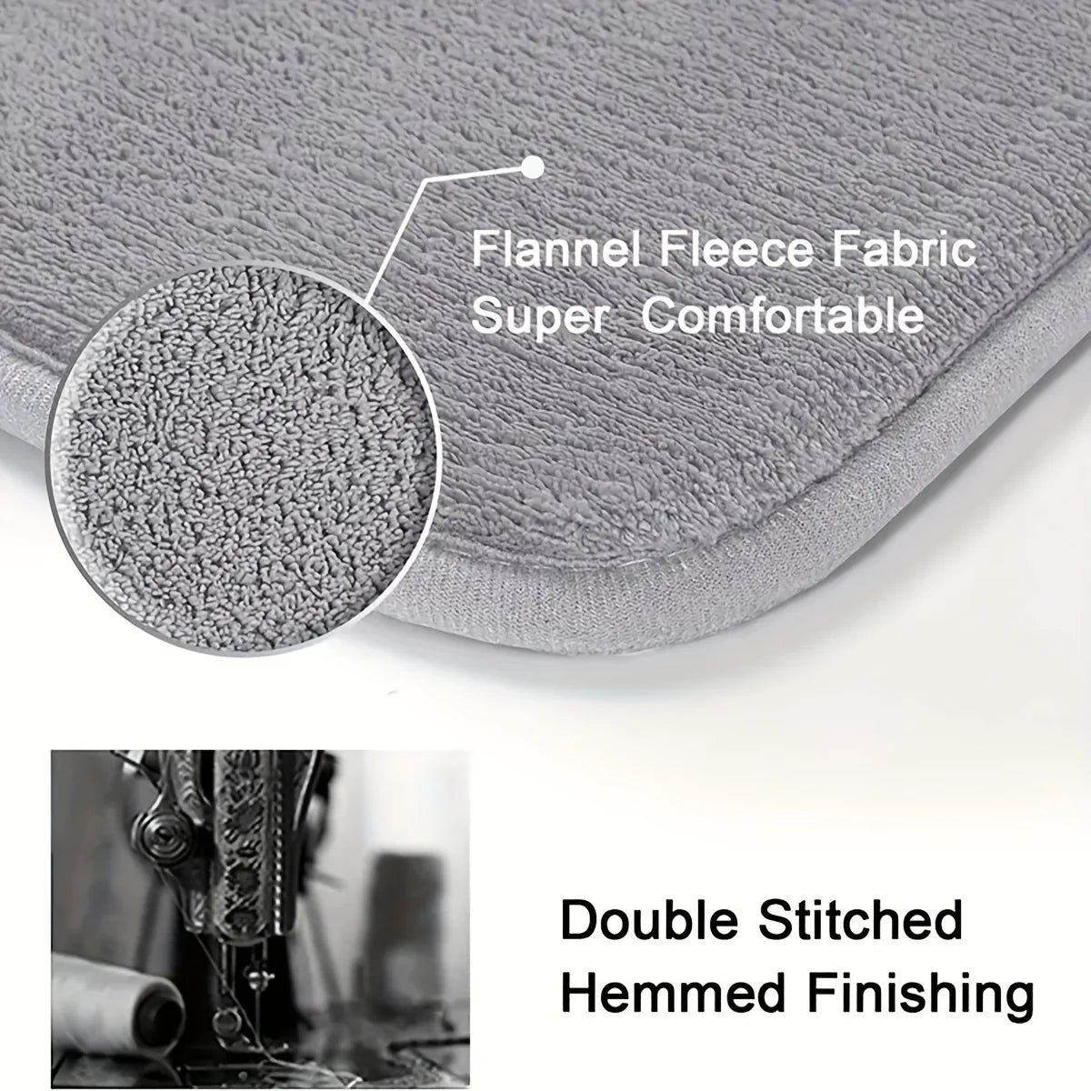Tapis de bain en flanelle — forme en L, pour tour de baignoire - Nesty (vue 5)