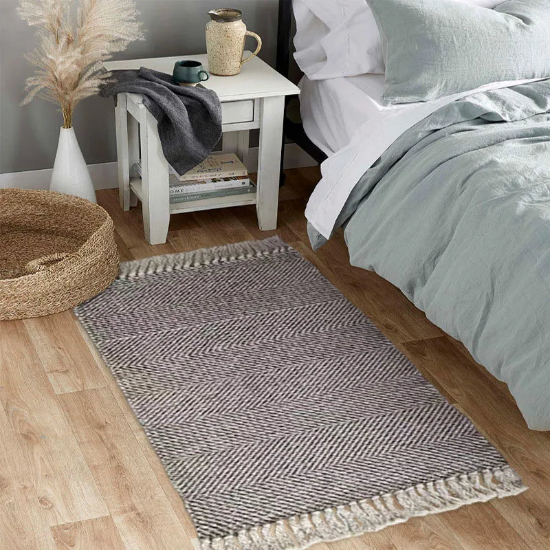 Tapis en coton et lin à rayures — style nordique (vue 7) - Nesty
