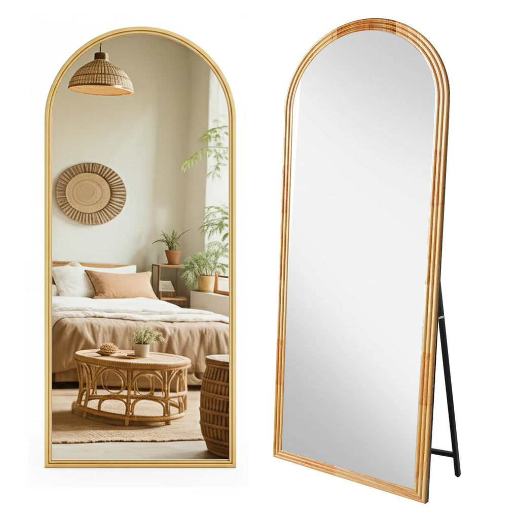 Miroir psyché en bois cintré — pied inclinable (vue 8) - Nesty