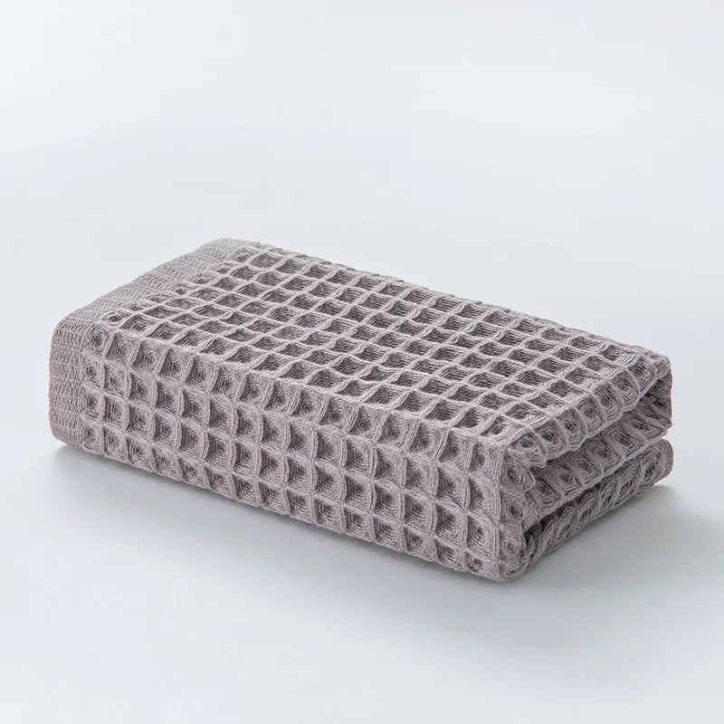 Serviette de bain en coton éponge nid d'abeille — 70 x 140 cm, motif pois - Nesty (vue 12)