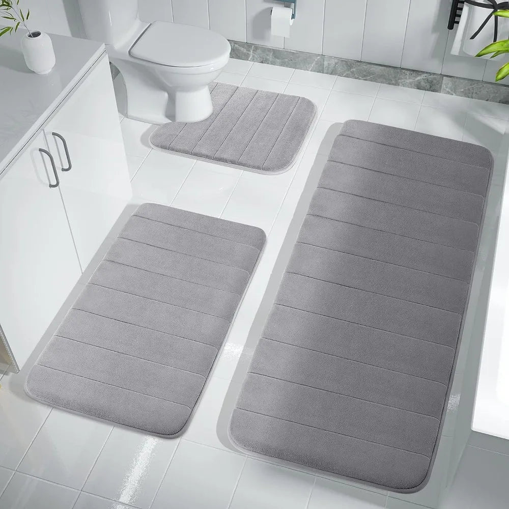 Tapis de bain en mousse à mémoire de forme — coton, très absorbant - Nesty (vue 1)