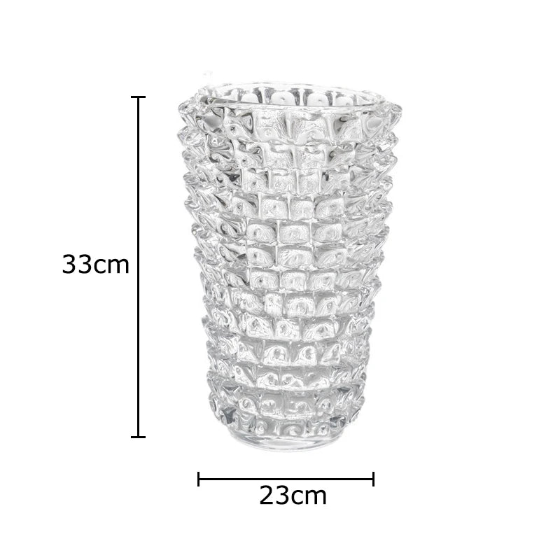 Vase en verre froissé transparent (vue 12) - Nesty