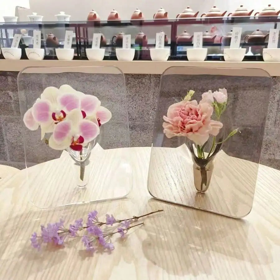 Vase cadre en acrylique transparent Nesty - Vase design pour fleurs (vue 5)
