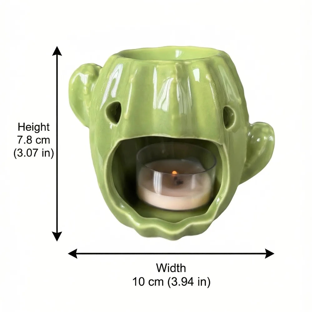 Diffuseur céramique forme cactus, brûle-huile et bougie (vue 5) - Nesty