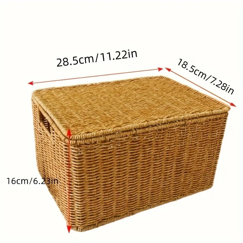 Panier de rangement tressé avec couvercle - Nesty (vue 5)