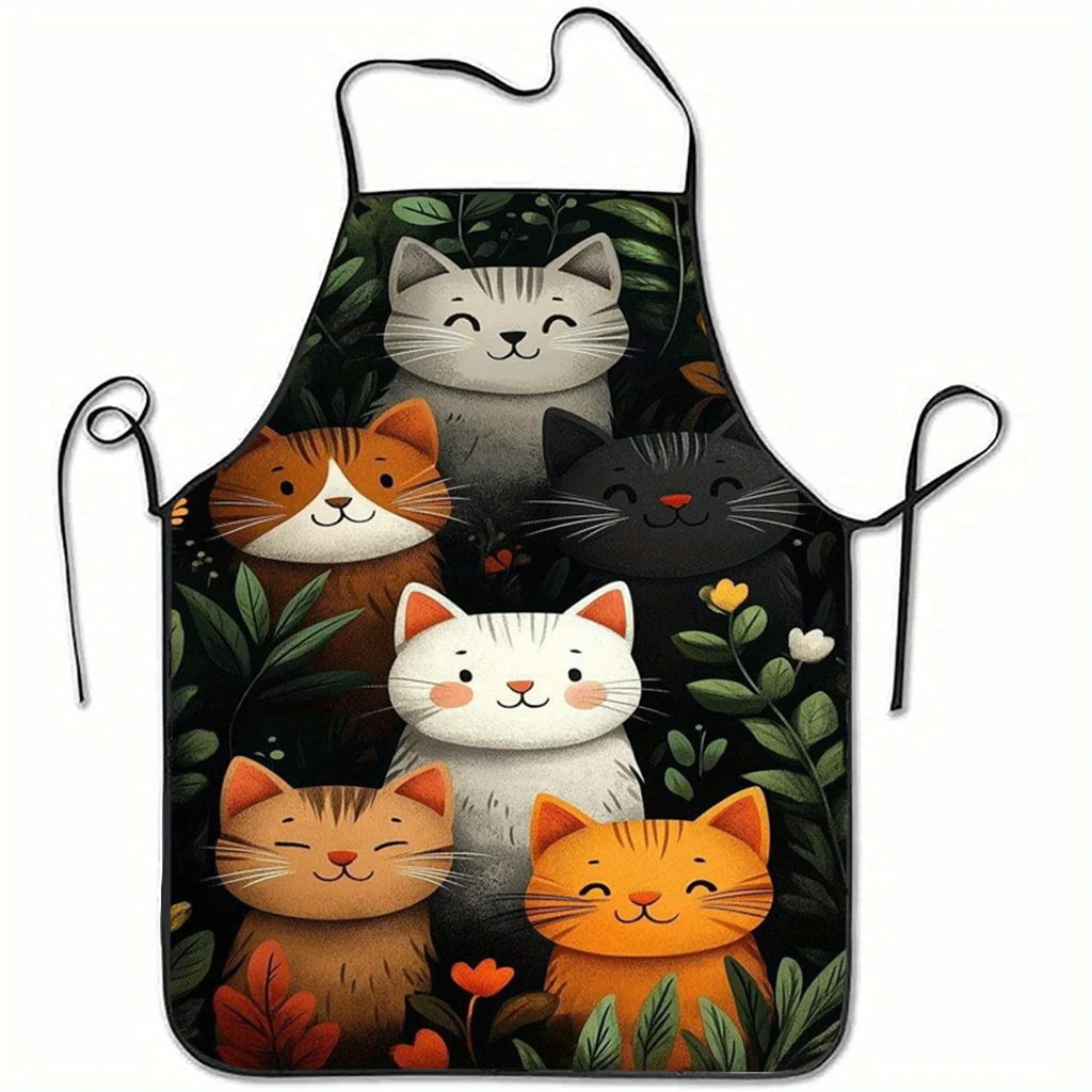 Tablier de cuisine motif chat Nesty - Motif chats avec bulle de texte Wow