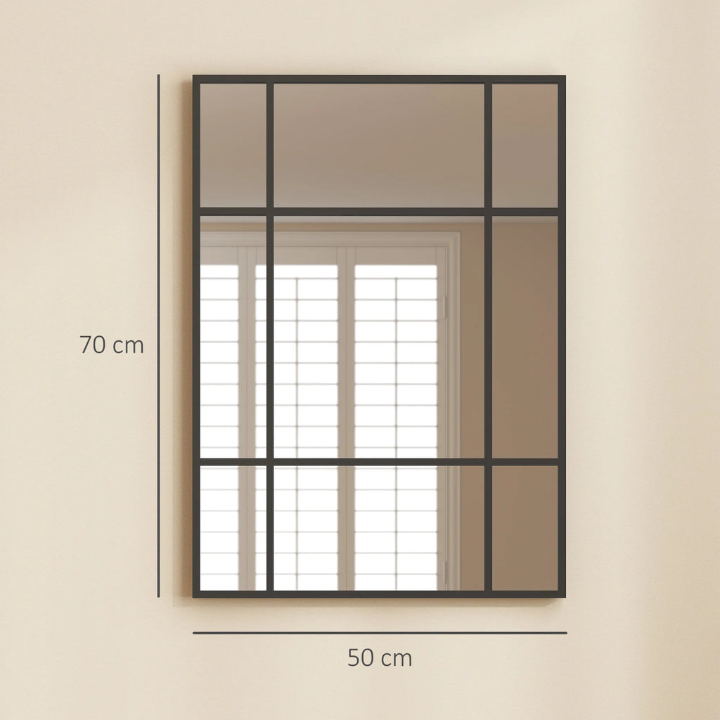 Miroir mural façon fenêtre Nesty - Schéma dimensions 70 x 50 cm, cadre bronze