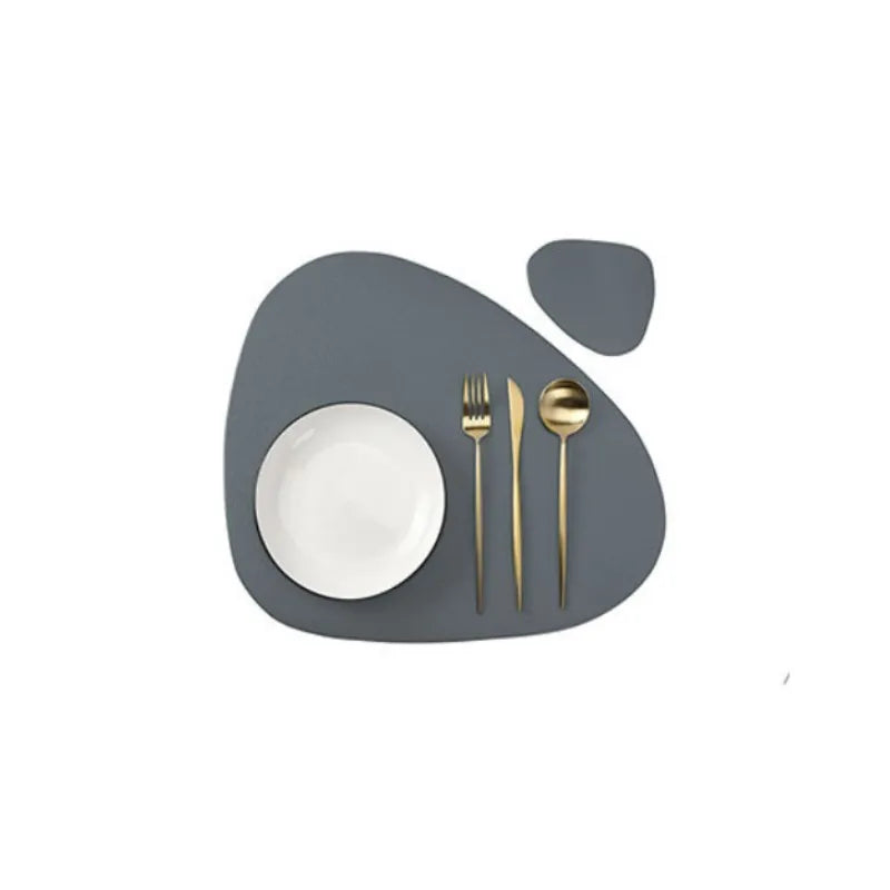 Set de table et dessous de verre en cuir synthétique, réversible - Nesty (vue 13)