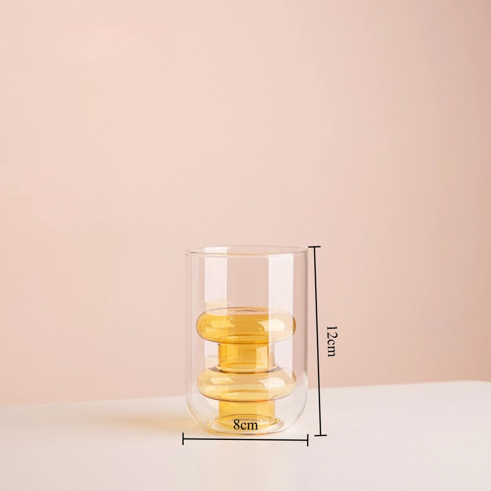 Vase en verre double paroi coloré, culture hydroponique (vue 8) - Nesty