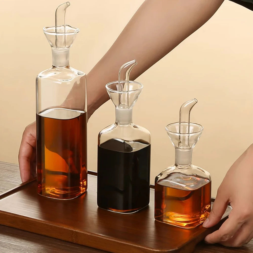 Burette à huile d'olive en verre borosilicate, anti-goutte Nesty (vue 5)