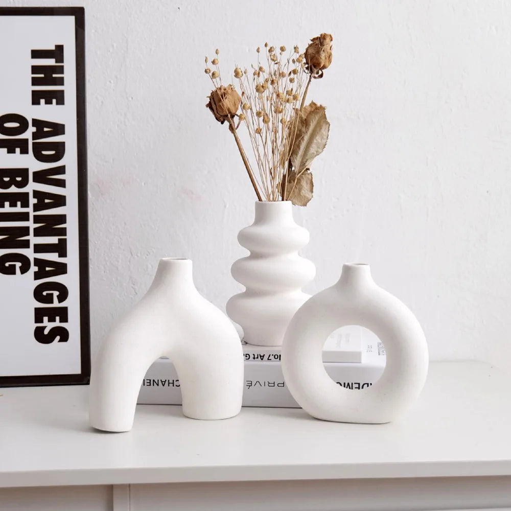 Trio de vases en céramique nordique et bohème - Nesty (vue 4)