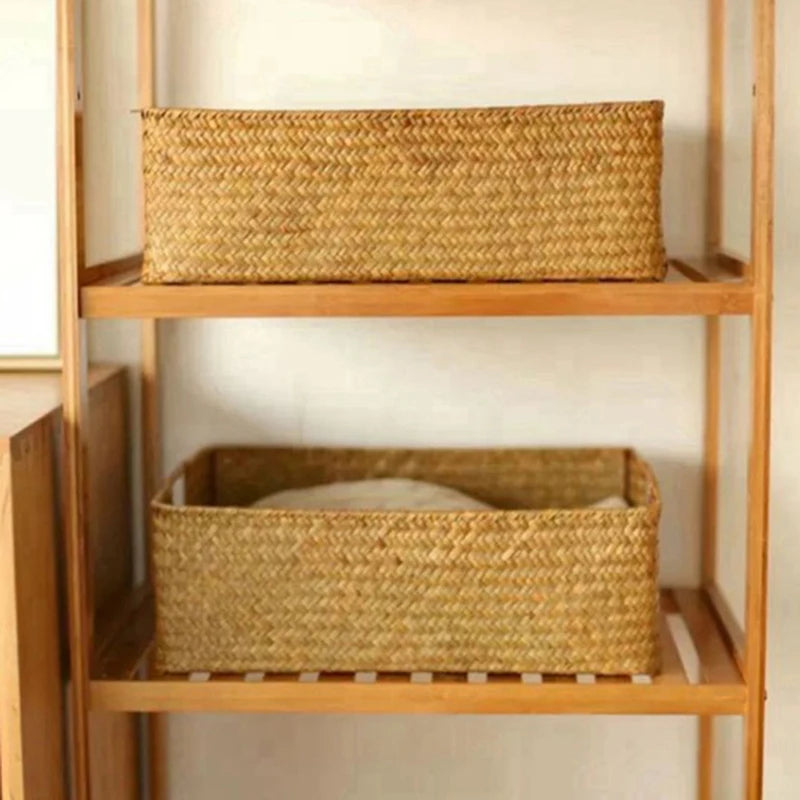 Grand panier tressé en jonc de mer naturel pour cuisine - Nesty (vue 6)