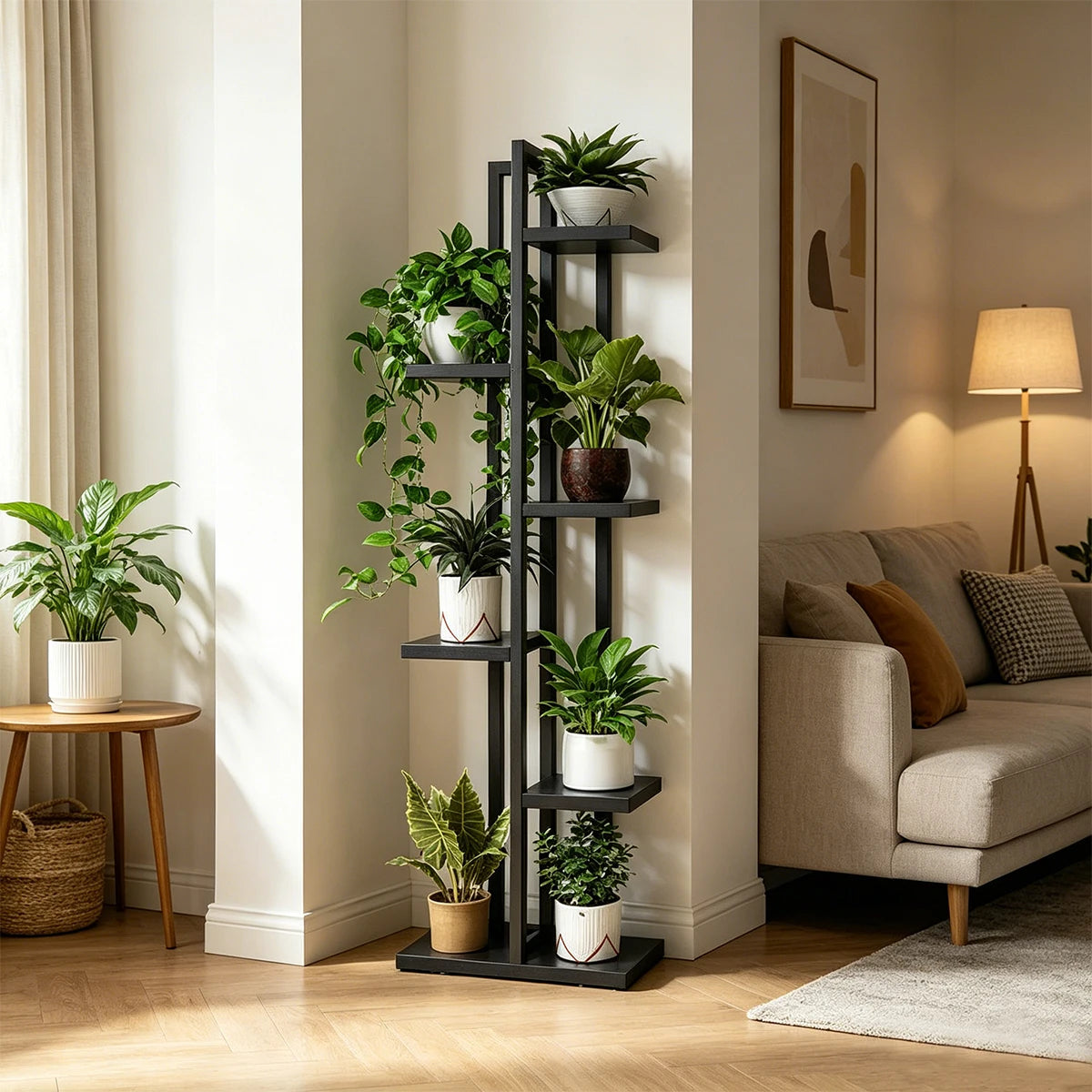 Étagère à plantes en bois — 6 niveaux (vue 8) - Nesty