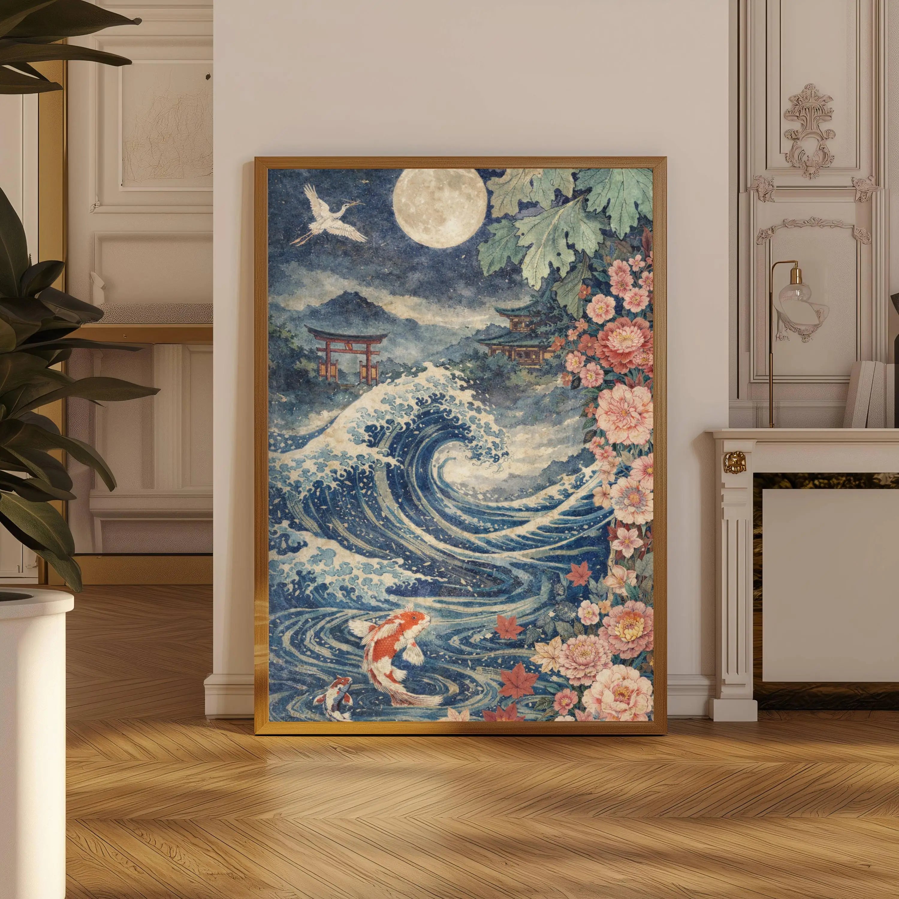 Toile imprimée cerisier en fleurs — art mural japandi rose (vue 10) - Nesty