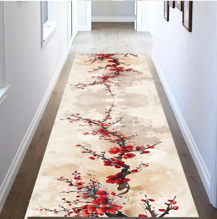 Tapis de couloir sakura Nesty - Descente de lit japandi rose pastel (vue 7)