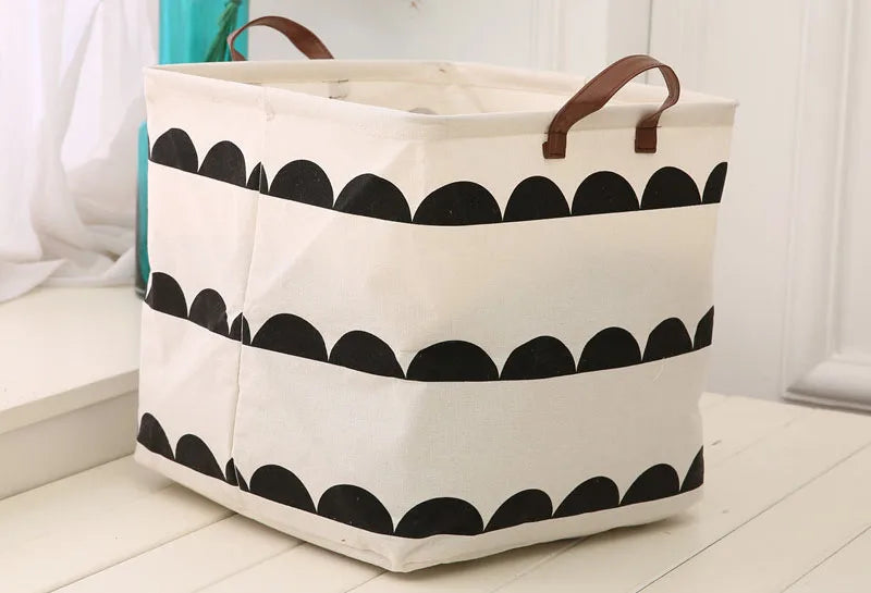 Panier de rangement pliable en lin, forme carrée (vue 9) - Nesty