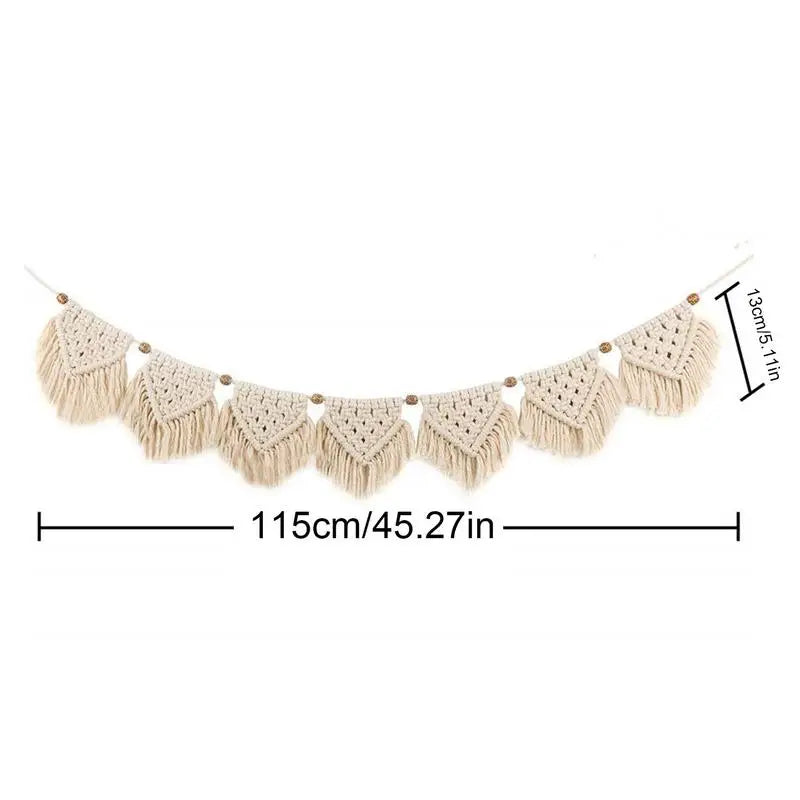 Tenture macramé à franges Nesty - Tissage bohème (vue 6)