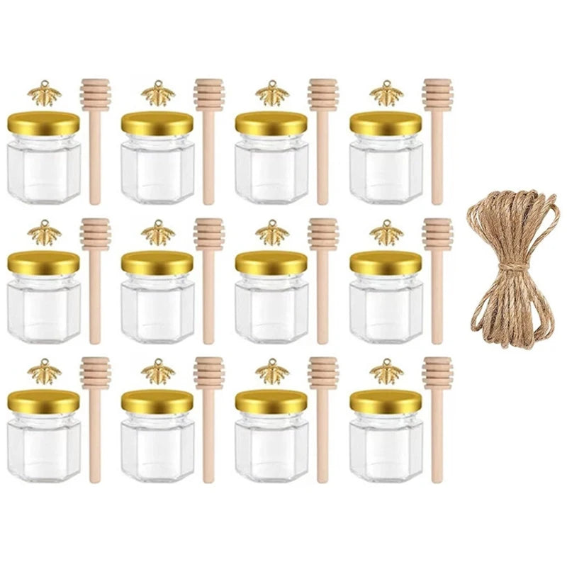 Set de mini pots à miel en verre avec cuillère en bois - Nesty (vue 8)