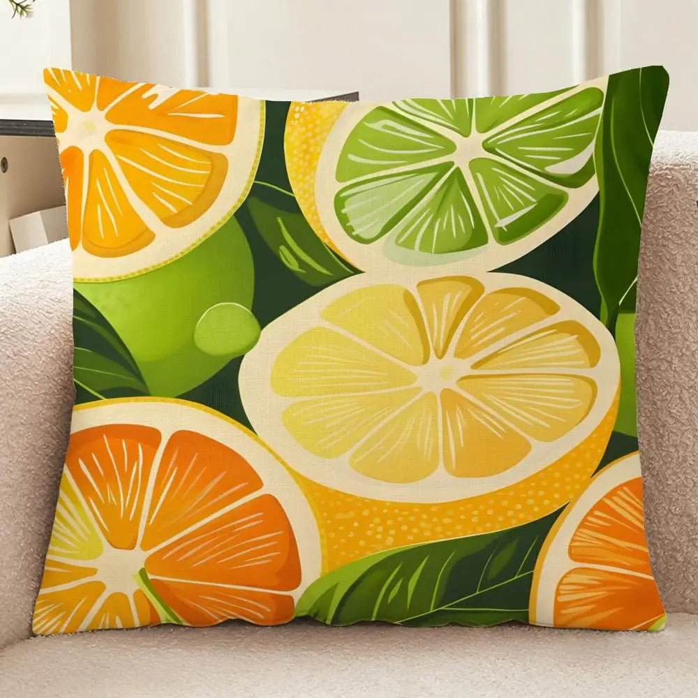 Housse de coussin en lin imitation Nesty - Jaune citron, style léger (vue 12)