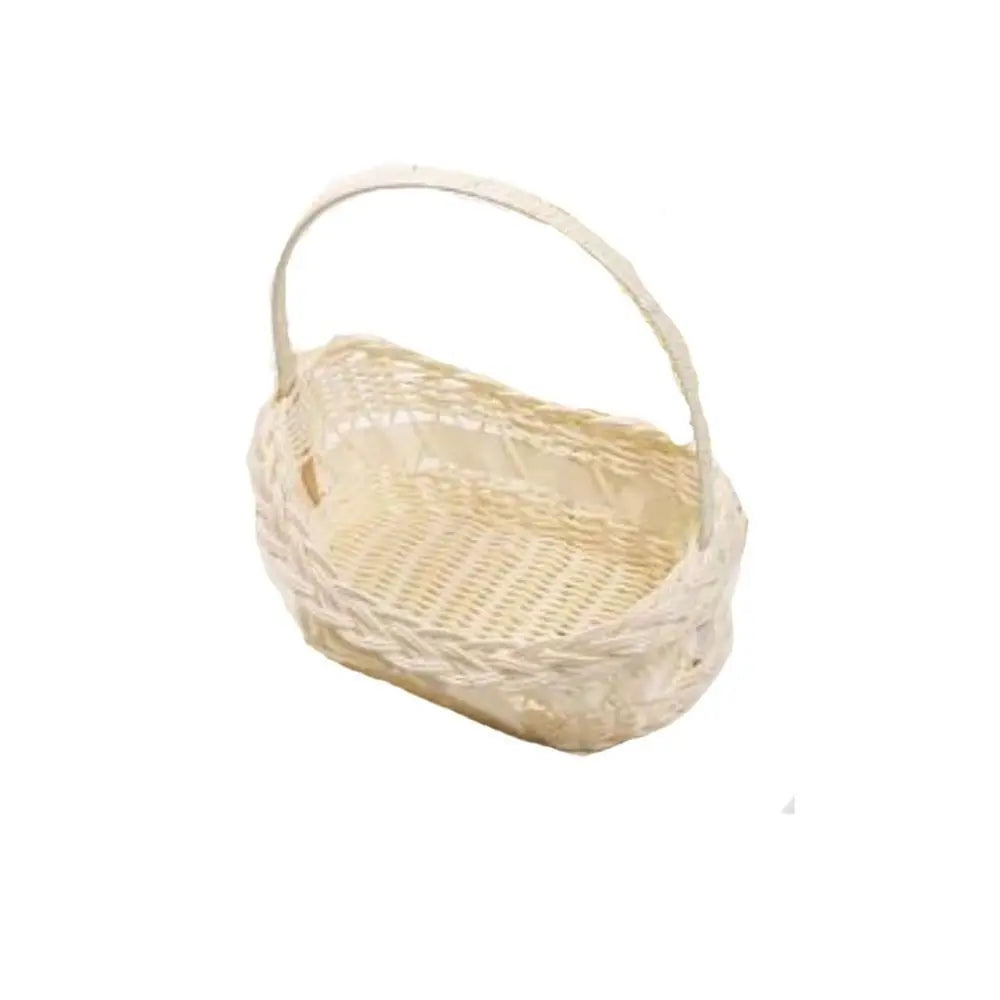 Panier tressé à anse, beige, corbeille de rangement décorative (vue 5) - Nesty