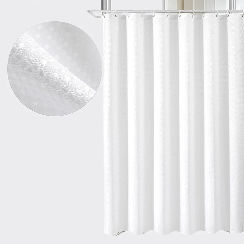 Rideau de douche gaufré opaque — cloison de douche avec crochets - Nesty (vue 13)