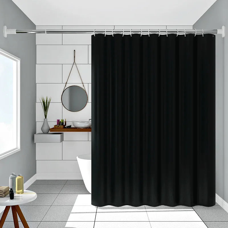 Rideau de douche noir épuré en PEVA imperméable - Nesty (vue 1)